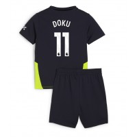 Maglie da calcio Manchester City Jeremy Doku #11 Seconda Maglia Bambino 2024-25 Manica Corta (+ Pantaloni corti)